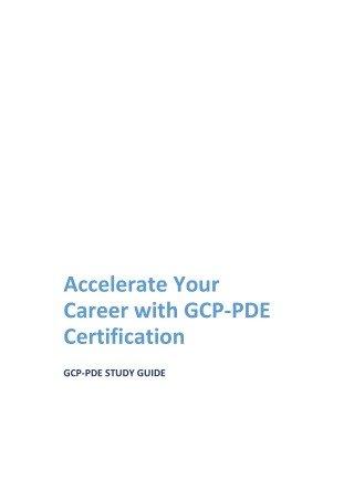 Accelerate Your Career with GCP-PDE Certification