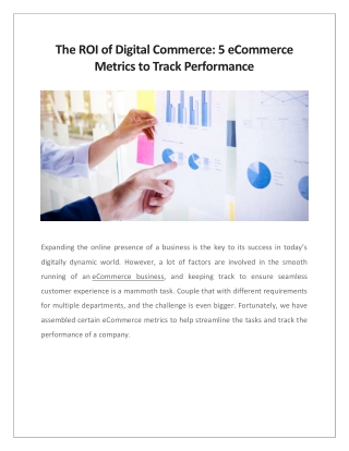 The ROI of Digital Commerce: 5 eCommerce Metrics to Track Performance