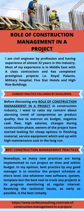 Role of Construction Management in a Project