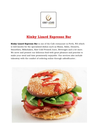 Kinky Lizard Espresso Bar east Perth, WA - 5% Off