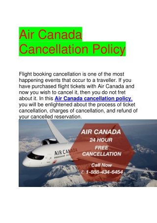 Air Canada Cancellation Policy