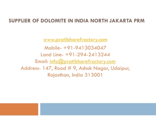 Supplier of Dolomite in India North Jakarta PRM