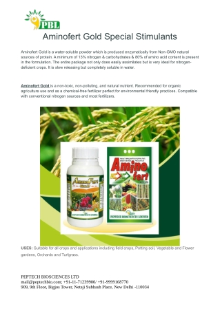 Aminofert Gold Special Stimulants