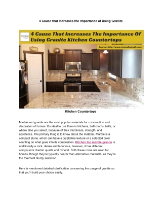 4 Cause that Increases the Importance of Using Granite