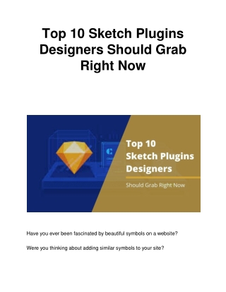 Top 10 Sketch Plugins Designers Should Grab Right Now