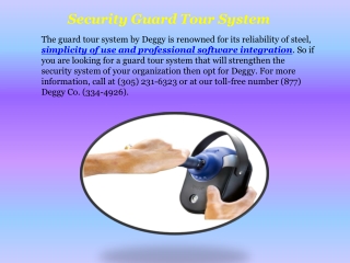 Security Guard Tour System