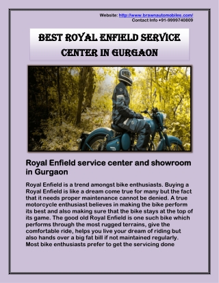 Best Royal Enfield Service Center in Gurgaon