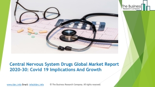 Central Nervous System Drugs Market Size, Growth, Opportunity and Forecast to 2030