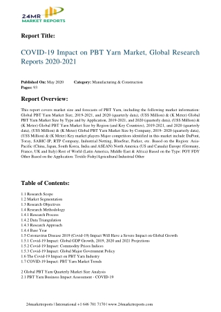 PBT Yarn Expand with Significant CAGR During 2020 2021