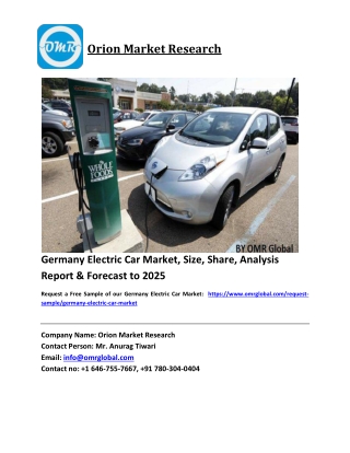 Germany Electric Car Market Growth, Size, Share, Industry Report and Forecast 2019-2025