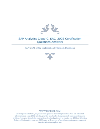 SAP Analytics Cloud C_SAC_2002 Certification Questions Answers [PDF]