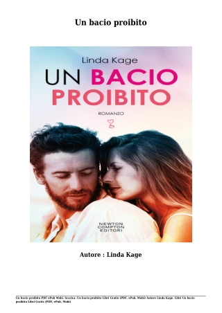 Scaricare Libri Gratis Un bacio proibito (PDF, ePub, Mobi) Di Linda Kage