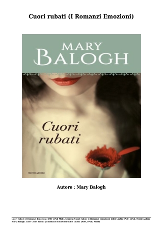 Scaricare Libri Gratis Cuori rubati (I Romanzi Emozioni) (PDF, ePub, Mobi) Di Mary Balogh