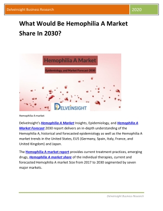 Hemophilia A Market Size In 2030
