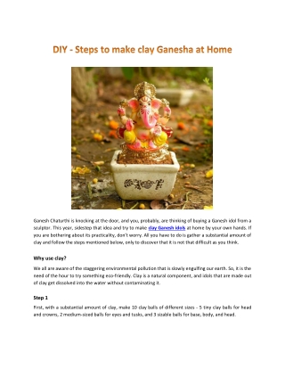 DIY - Steps to make clay Ganesha at Home