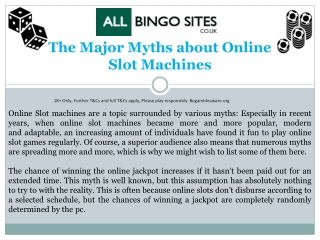 The Major Myths About Online Slot Machines