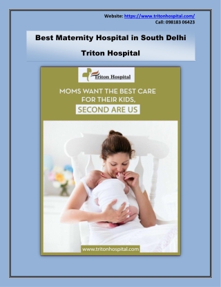 Best Maternity Hospital in South Delhi - Triton Hospital