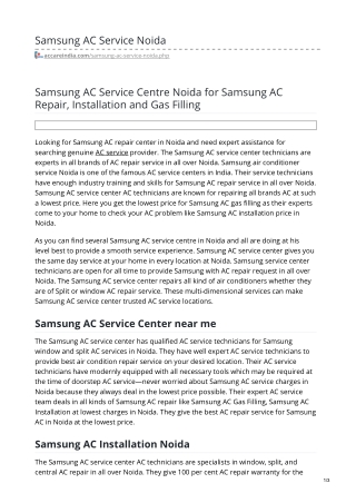 Samsung AC Service Repair in Noida