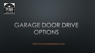 GARAGE DOOR DRIVE OPTIONS