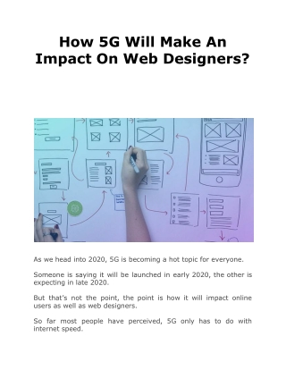 How 5G Will Make An Impact On Web Designers?