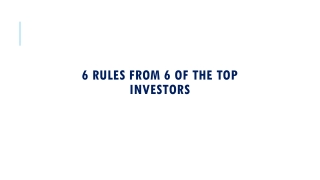 6 Rules from 6 of the best Investors in the World