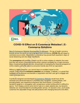 COVID-19 Effect on E-Commerce Websites! | E-Commerce Solutions