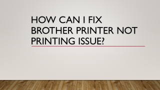 How To Fix Brother Printer Not Printing Issue