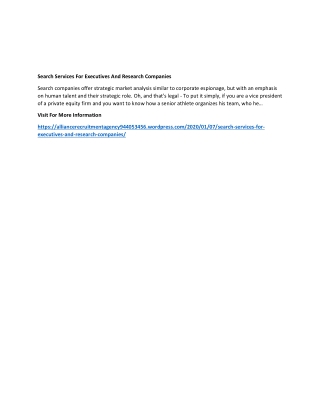 How To Find Executive Search Agencies