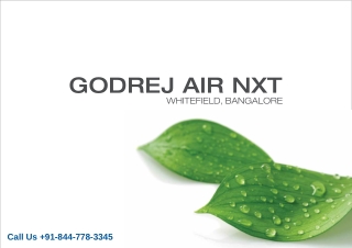 Godrej Air Nxt - In The Fast- Moving Suburb Of Whitefield - Brochure,PDF