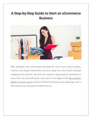 A Step-by-Step Guide to Start an eCommerce Business