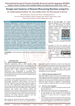 Design and Analysis of Runout Measuring Machine using Fea