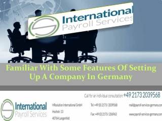 Familiar With Some Features Of Setting Up A Company In Germany