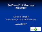 SA Pome Fruit Overview 2006