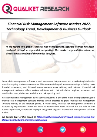 Financial Risk Management Software Market Top Competitors, Application, Price Structure, Cost Analysis, Regional Growth