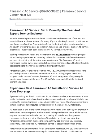 Best Panasonic Service Center in India