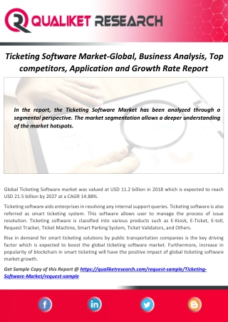 Ticketing Software Market Top Competitors, Application, Price Structure, Cost Analysis, Regional Growth