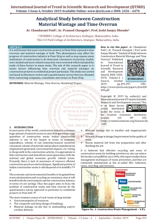 Analytical Study between Construction Material Wastage and Time Overrun