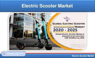 Electric Scooter Market will be US$ 30 Billion by 2025 - Renub Research