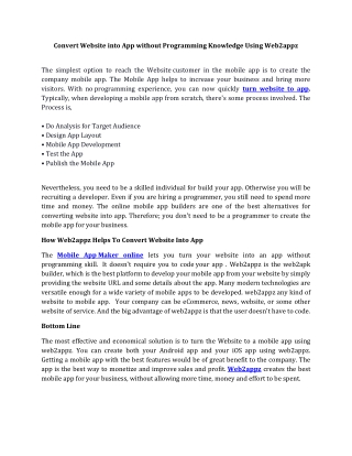 Convert Website into App without Programming Knowledge Using Web2appz