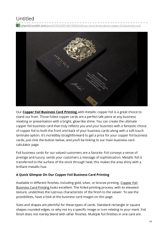All You Must Know About Copper Foil Business Card Printing