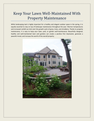 Keep Your Lawn Well-Maintained With Property Maintenance