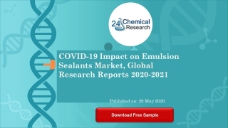 COVID 19 Impact on Emulsion Sealants Market, Global Research Reports 2020 2021