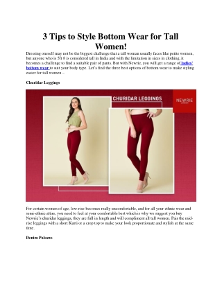 3 Tips to Style Bottom Wear for Tall Women!
