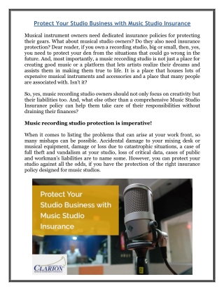 Protect Your Studio Business with Music Studio Insurance