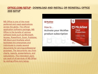Office.com/setup - Download and Install or Reinstall Office 365 Setup