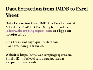 Data Extraction from IMDB to Excel Sheet