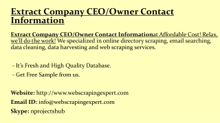 Extract Company CEO Owner Contact Information