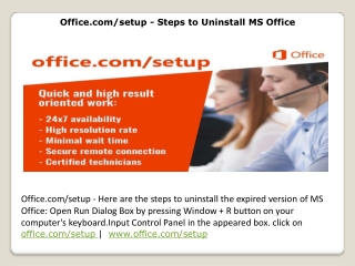 Office.com/setup - Steps to Uninstall MS Office