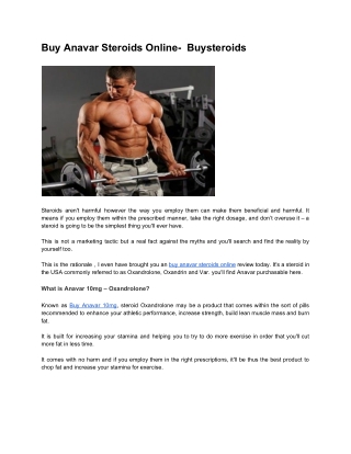 Buy Anavar Steroids Online-  Buysteroids