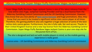 Super Mega Fluffy Rainbow Vegas Jackpot Casino - UK Slots Site - Up to 500 Free Spins Bonus